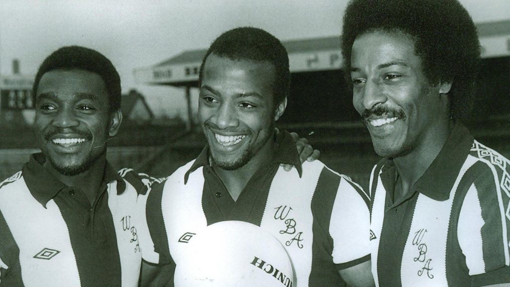 West Brom's Laurie Cunningham, Cyrille Regis and Brendan Batson, 1978