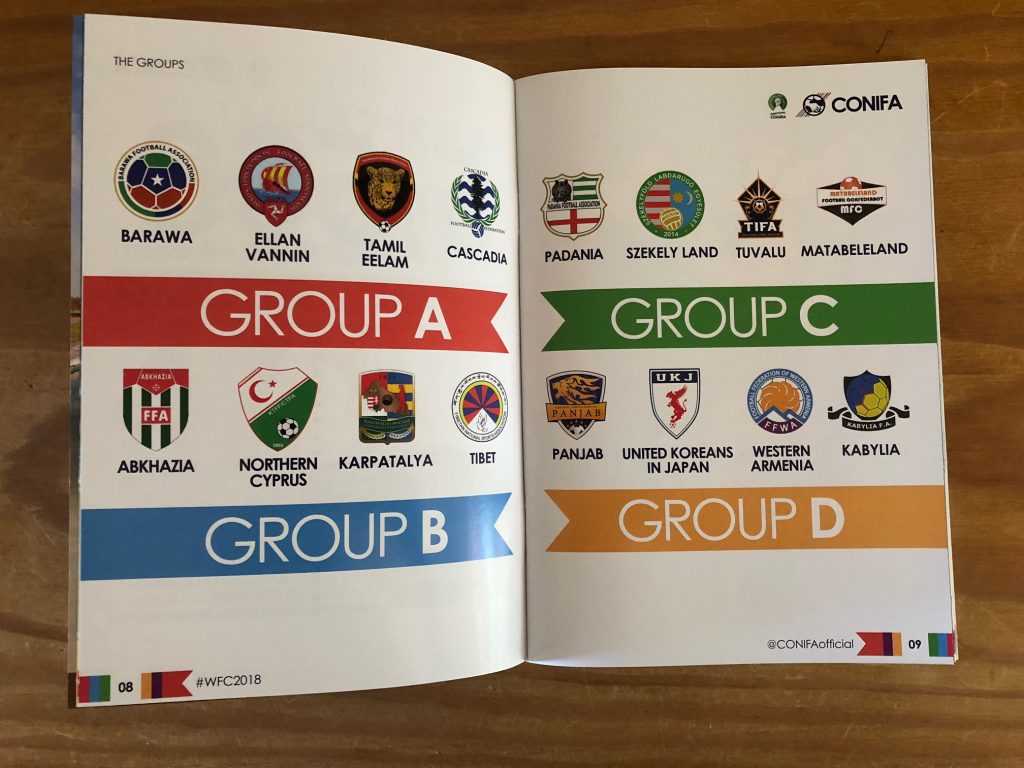 ConIFA World Cup 2018 programme