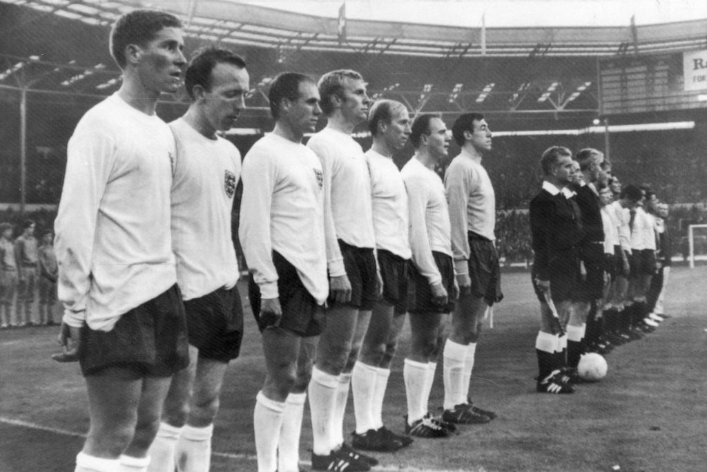 England line up against Uruguay, 11 July 1966