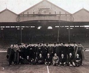 Dignitaries gathered for the opening of Old Trafford, 1910