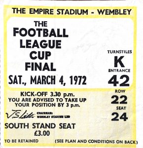 1972 League Cup Final ticket