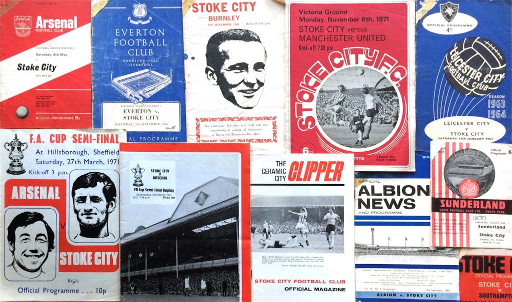 A selection of Derek Goodier's Stoke City programmes