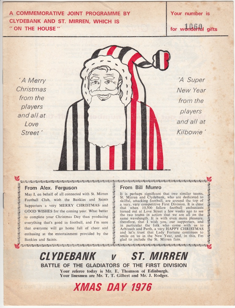 Clydebank St Mirren programme 76-77