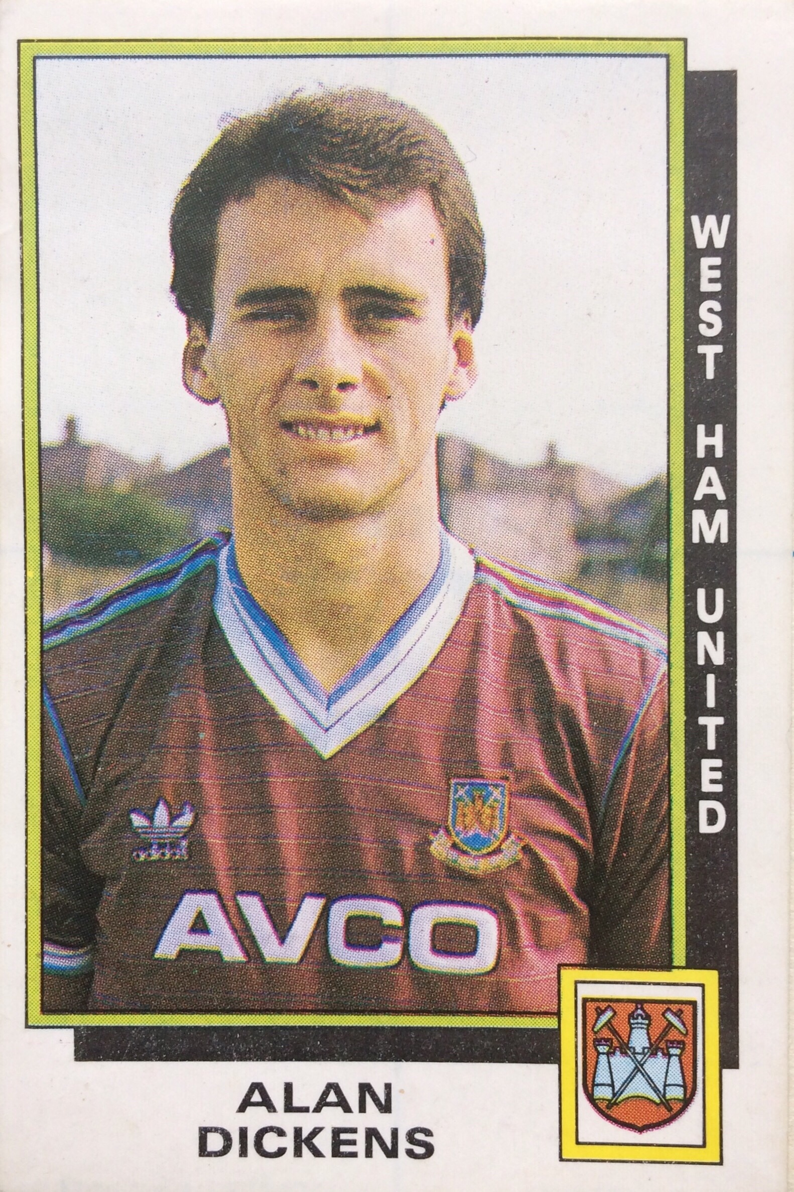 Alan Dickens of West Ham United (Panini Football 86)