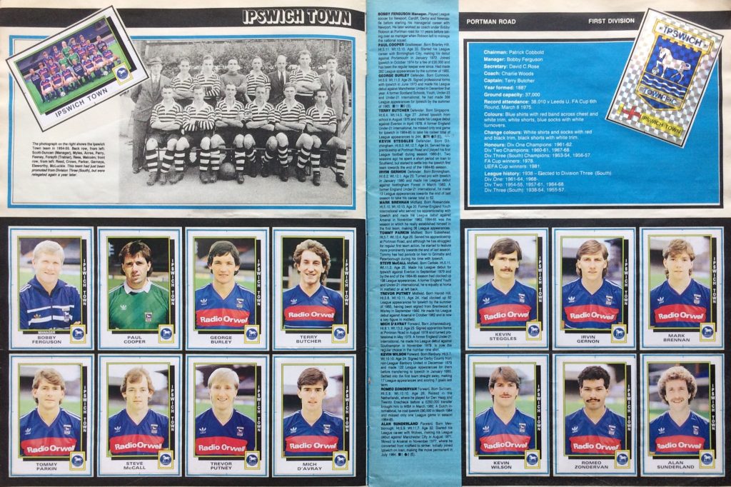 Ipswich Town, Panini Football 86