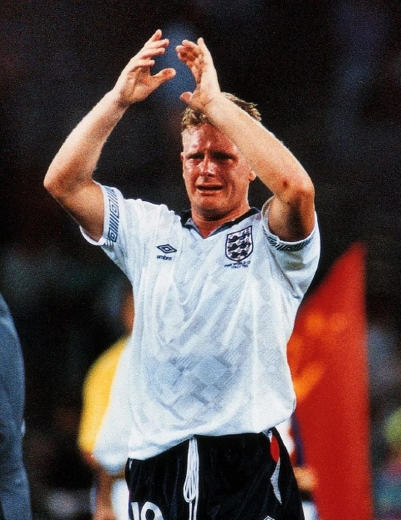 Paul Gascoigne in tears after the semi-final