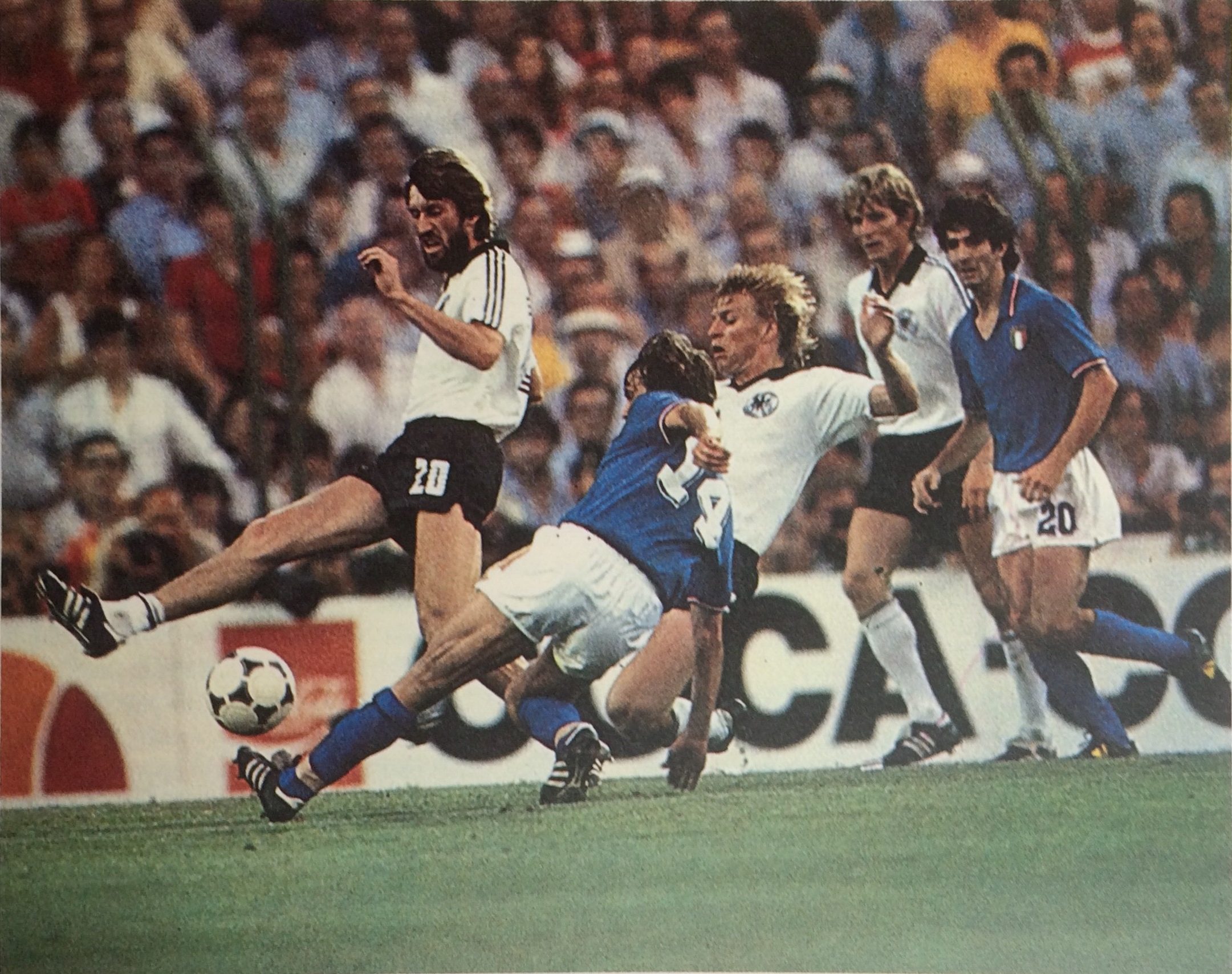 Marco Tardelli scores for Italy in the 1982 World Cup Final