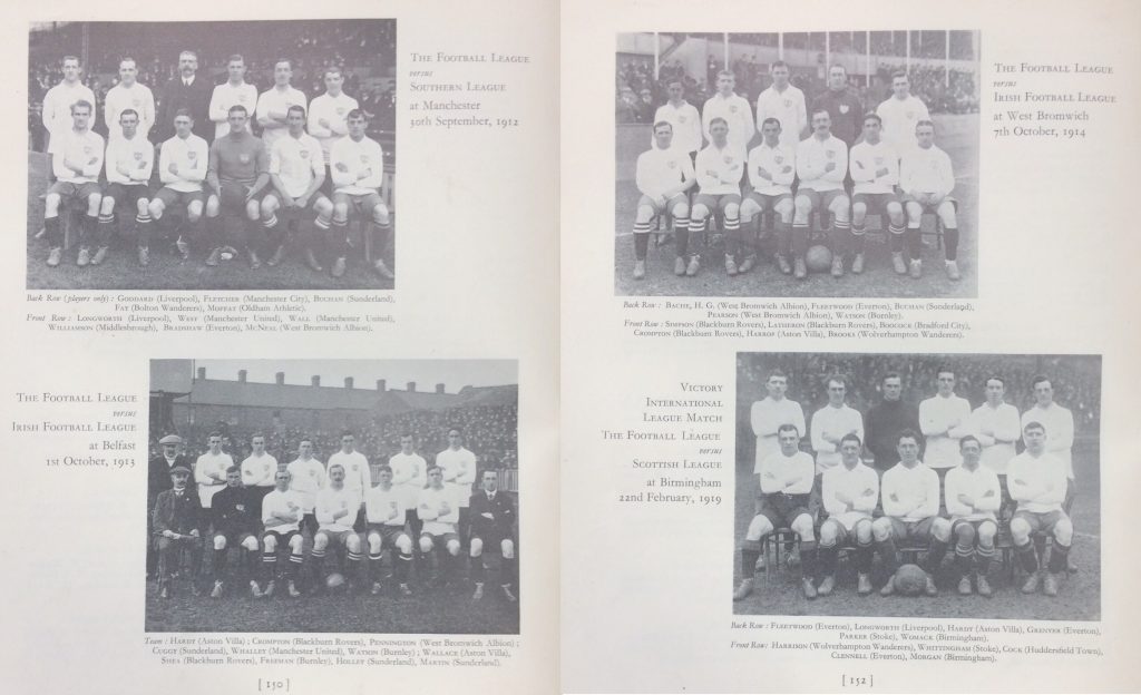 Football League representative inter-league teams, 1910s