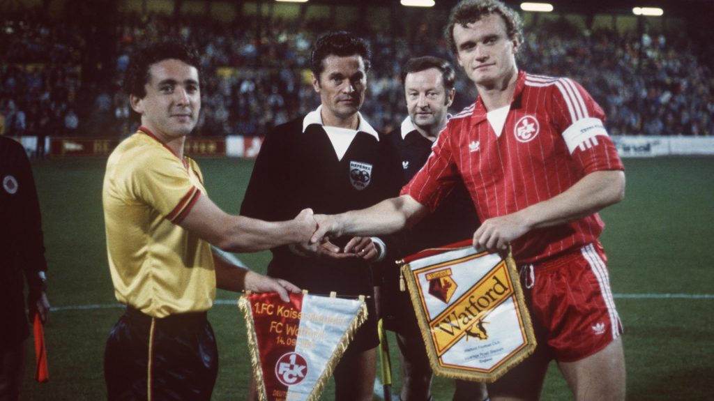 Watford-Kaiserslautern 1983: captains Wilf Rostron & Hans-Peter Briegel