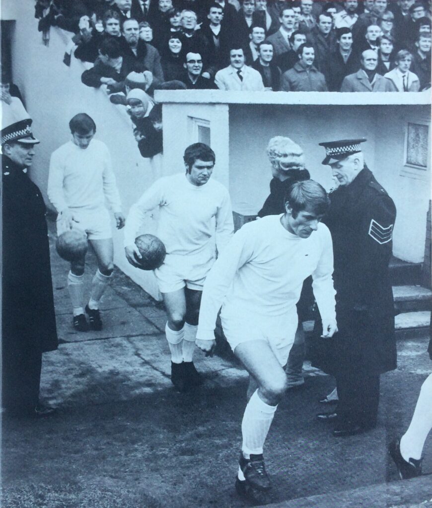 Roger Hunt, making his first league appearance for Bolton at Burnden Park, 1969