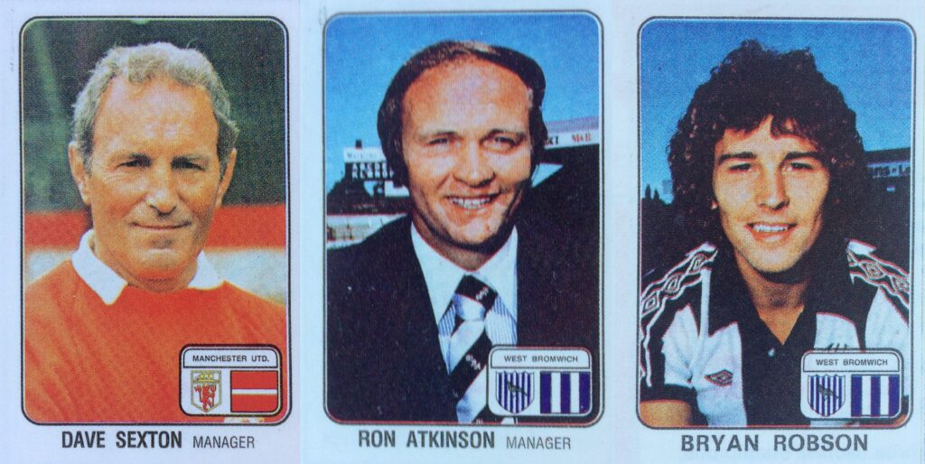 Dave Sexton, Manchester United; Ron Atkinson & Bryan Robson, West Bromwich Albion