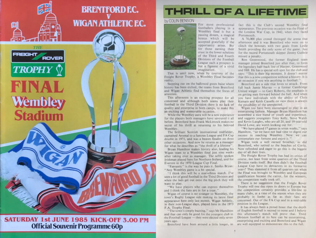 Freight Rover Trophy 1985 programme