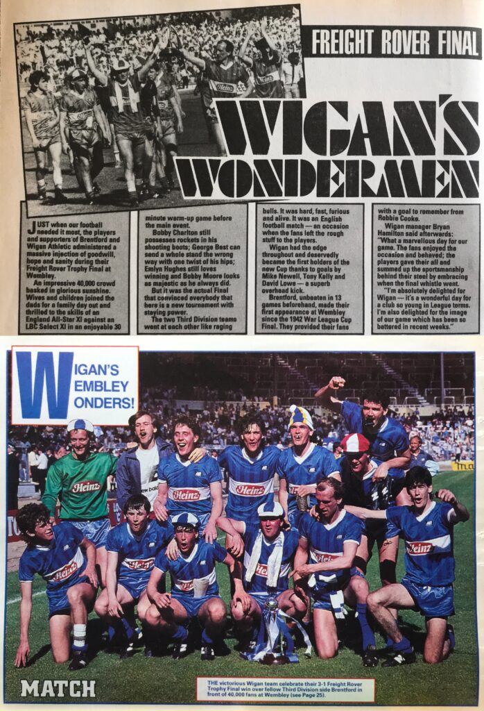 Freight Rover Trophy 1985 magazine articles - Wigan Athletic