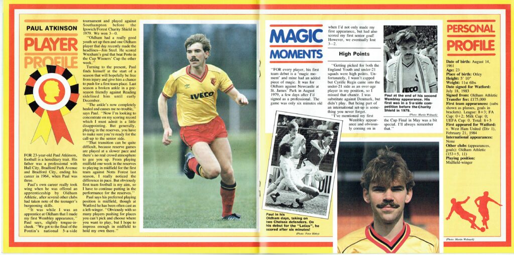 Paul Atkinson, Watford player profile