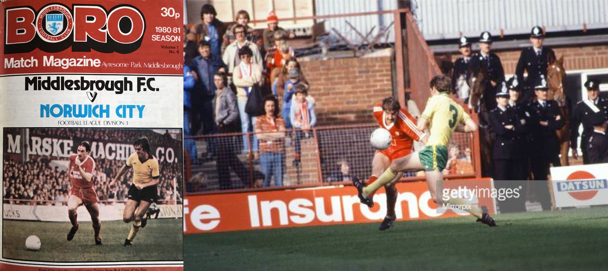 Écharpe Vintage Middlesbrough FC 1986-87 – 3rd Division Playoffs – Come On Bor