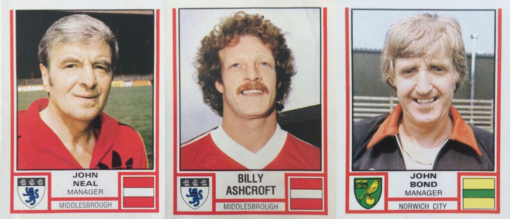 John Neal, Billy Ashcroft & John Bond (Panini Football 81)