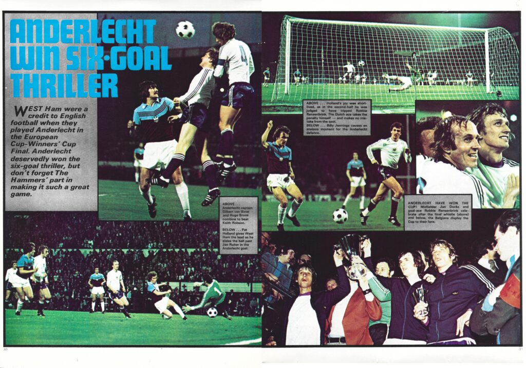 Anderlecht-West Ham, 1976 European Cup Winners' Cup Final