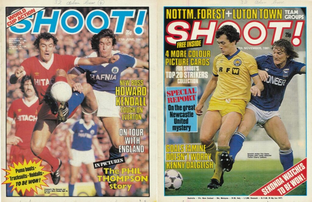 Shoot! magazines with shirt sponsors, 1981