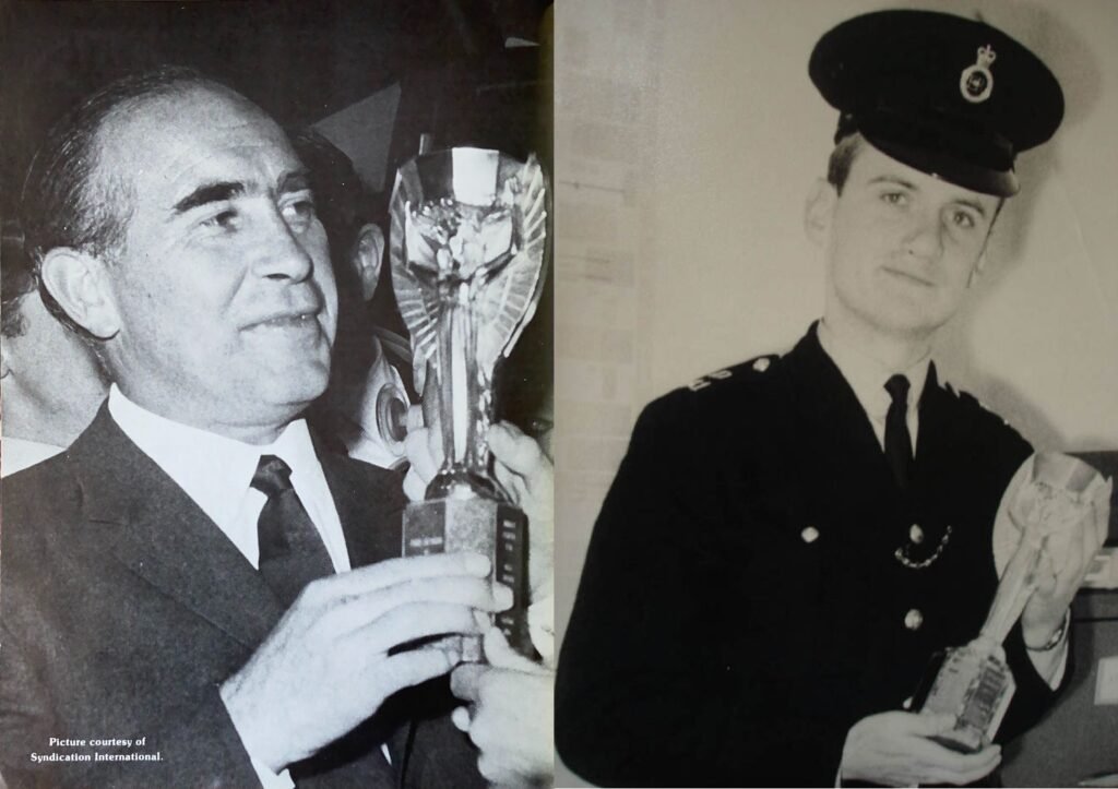 Alf Ramsey & Peter Weston with the Jules Rimet Trophy