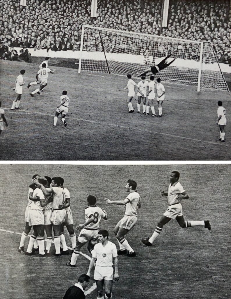 Garrincha scores in Brazil's opening game v Bulgaria
