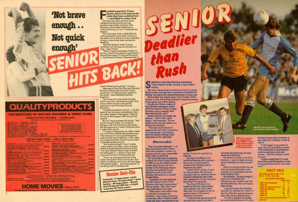 Trevor Senior features (Shoot! magazine)